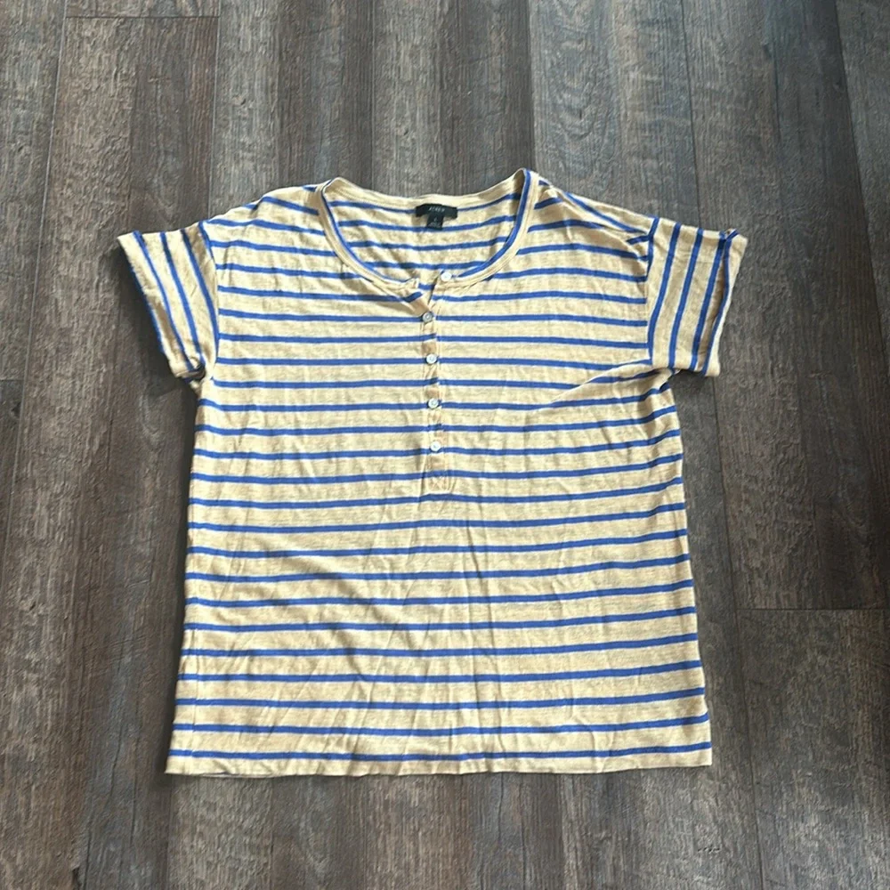 J. Crew Rolled Cuff Henley T-shirt
